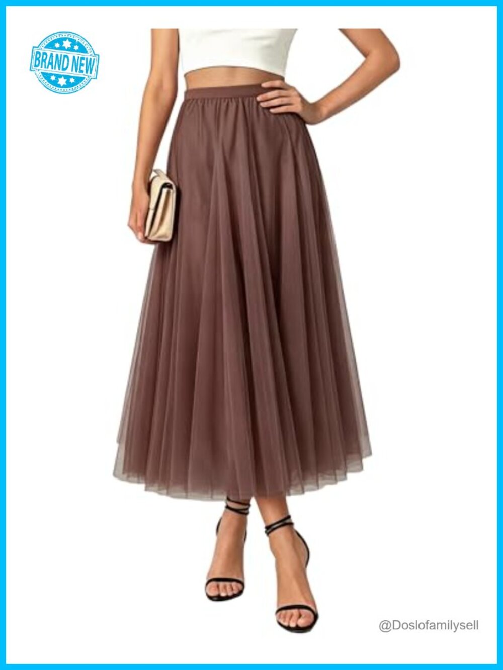Women's Tulle Maxi Skirt A-Line High Waisted Flowy Ballet Dance Skirt